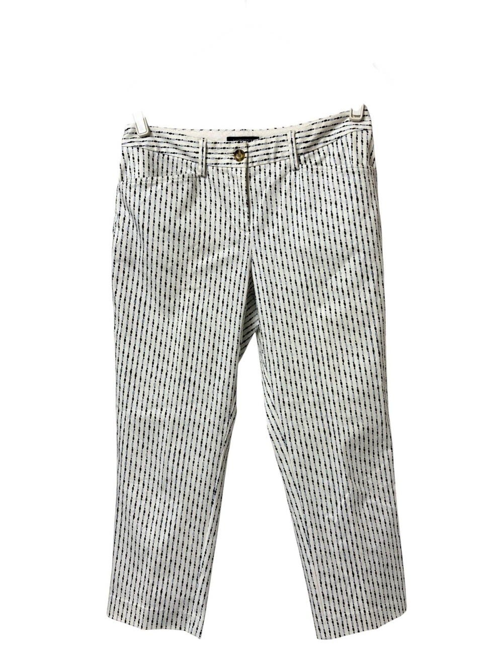 Lands’End mid rise straight leg chino crop vertical cloud stripe print pants 4P